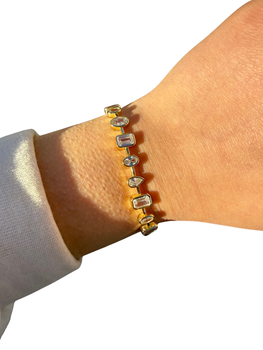 Bezel Mixed Shape Tennis Bracelet