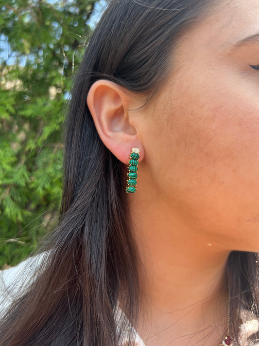 Green Drop Earrings