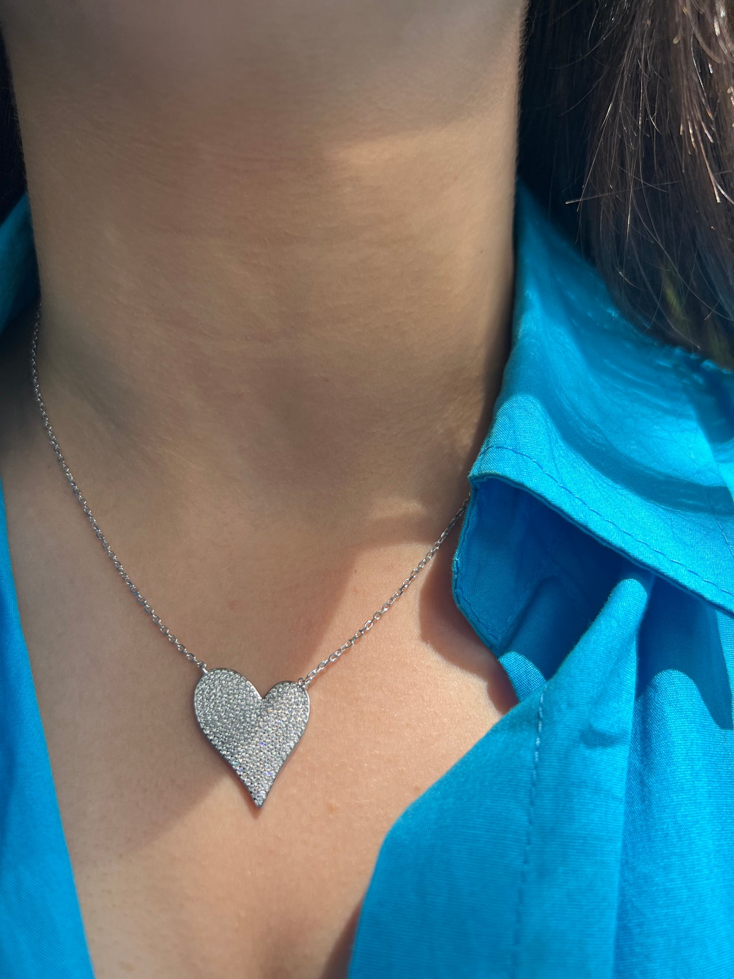 Slanted Heart Necklace