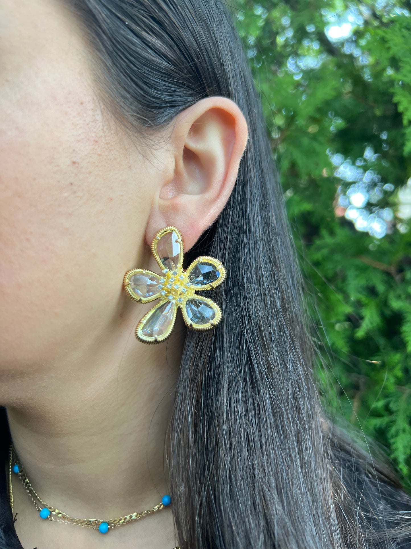 Flower X Gold Earrings