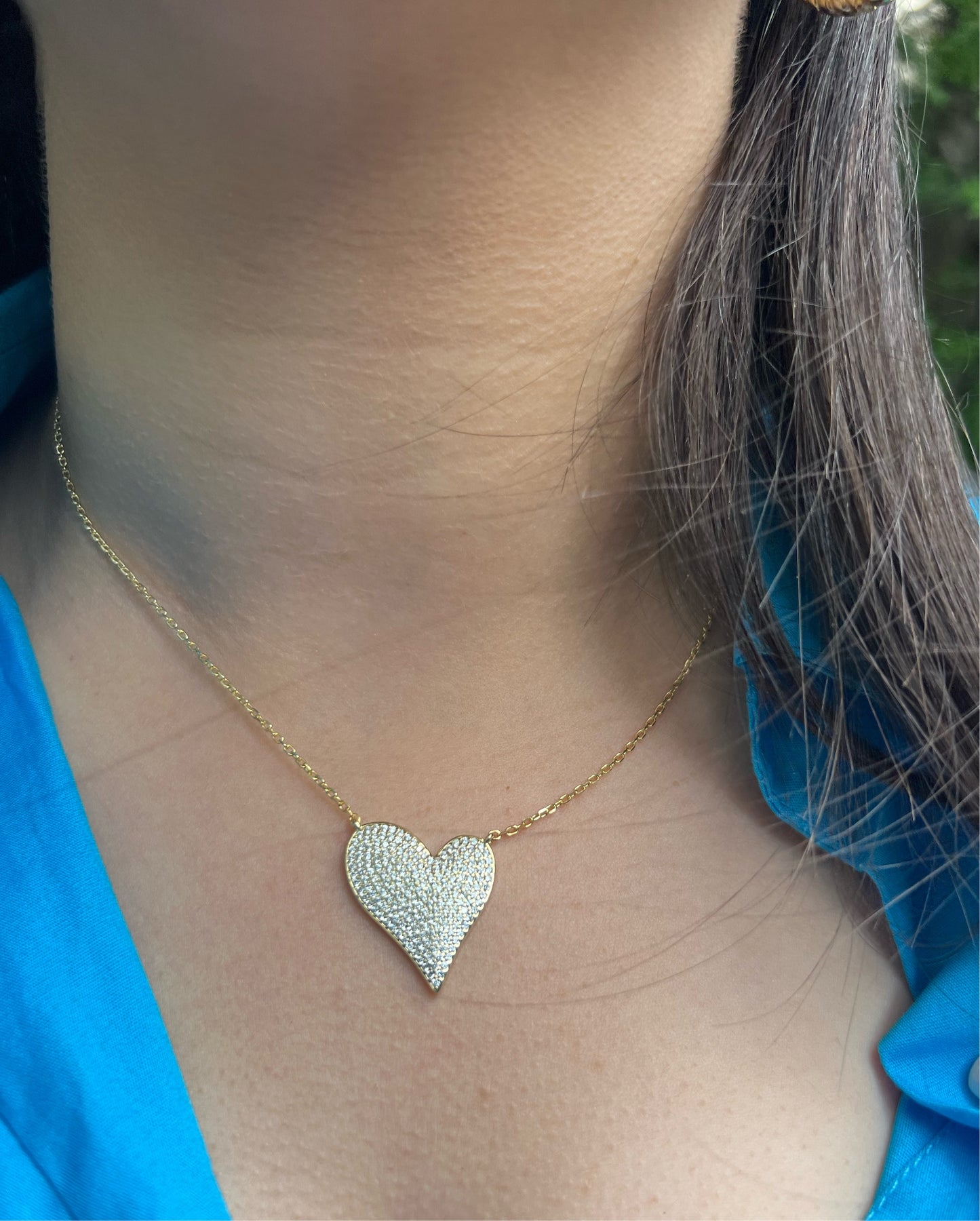 Slanted Heart Necklace