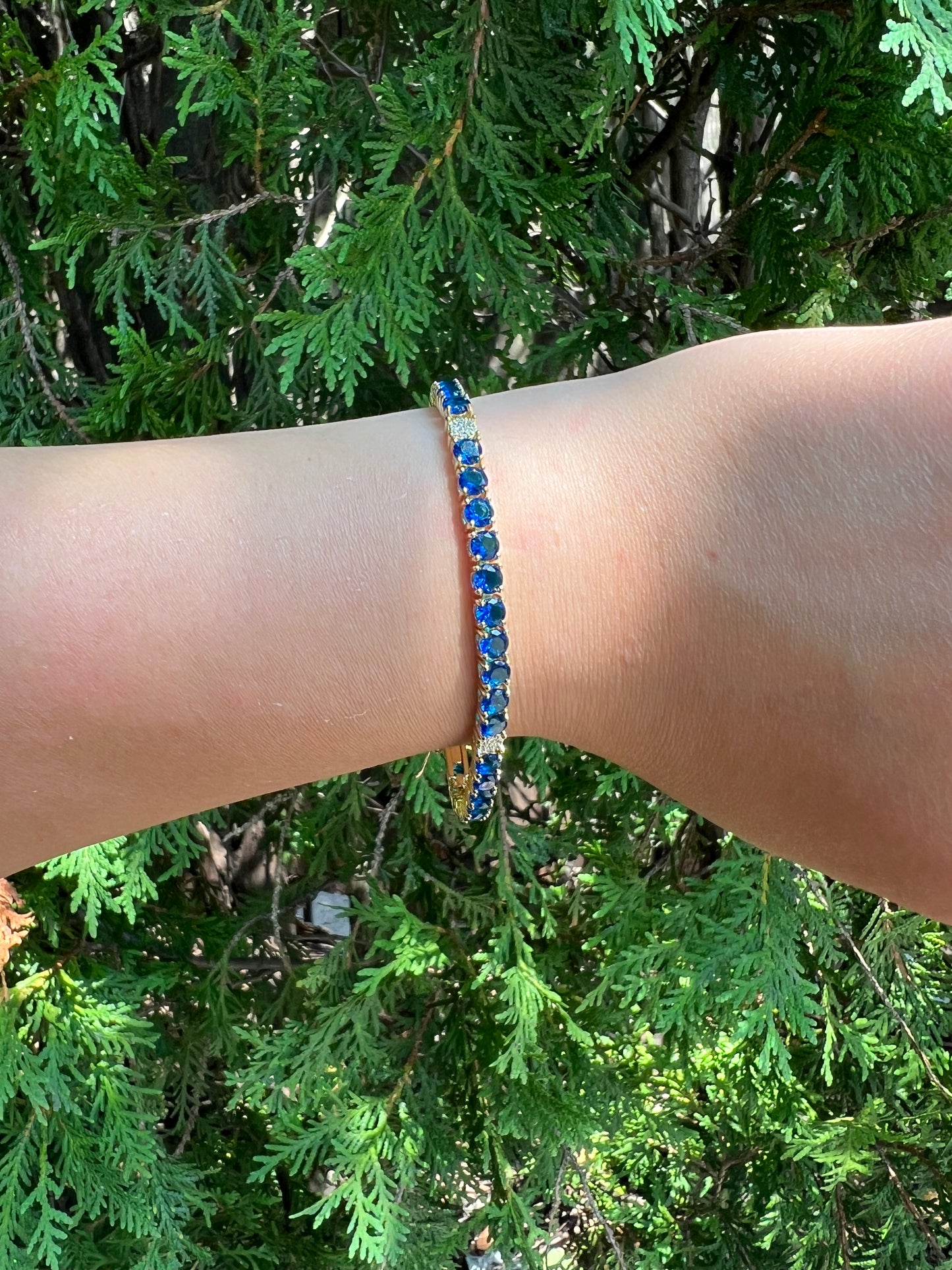 Blue Sapphire Tennis Bracelet