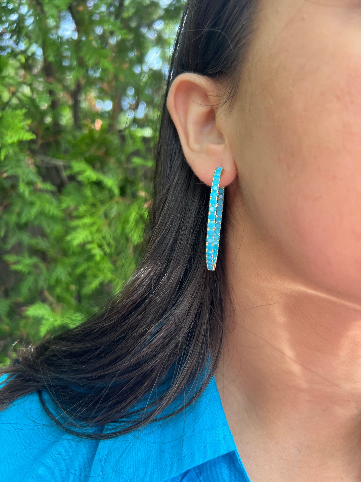 Turquoise Hoop Earrings