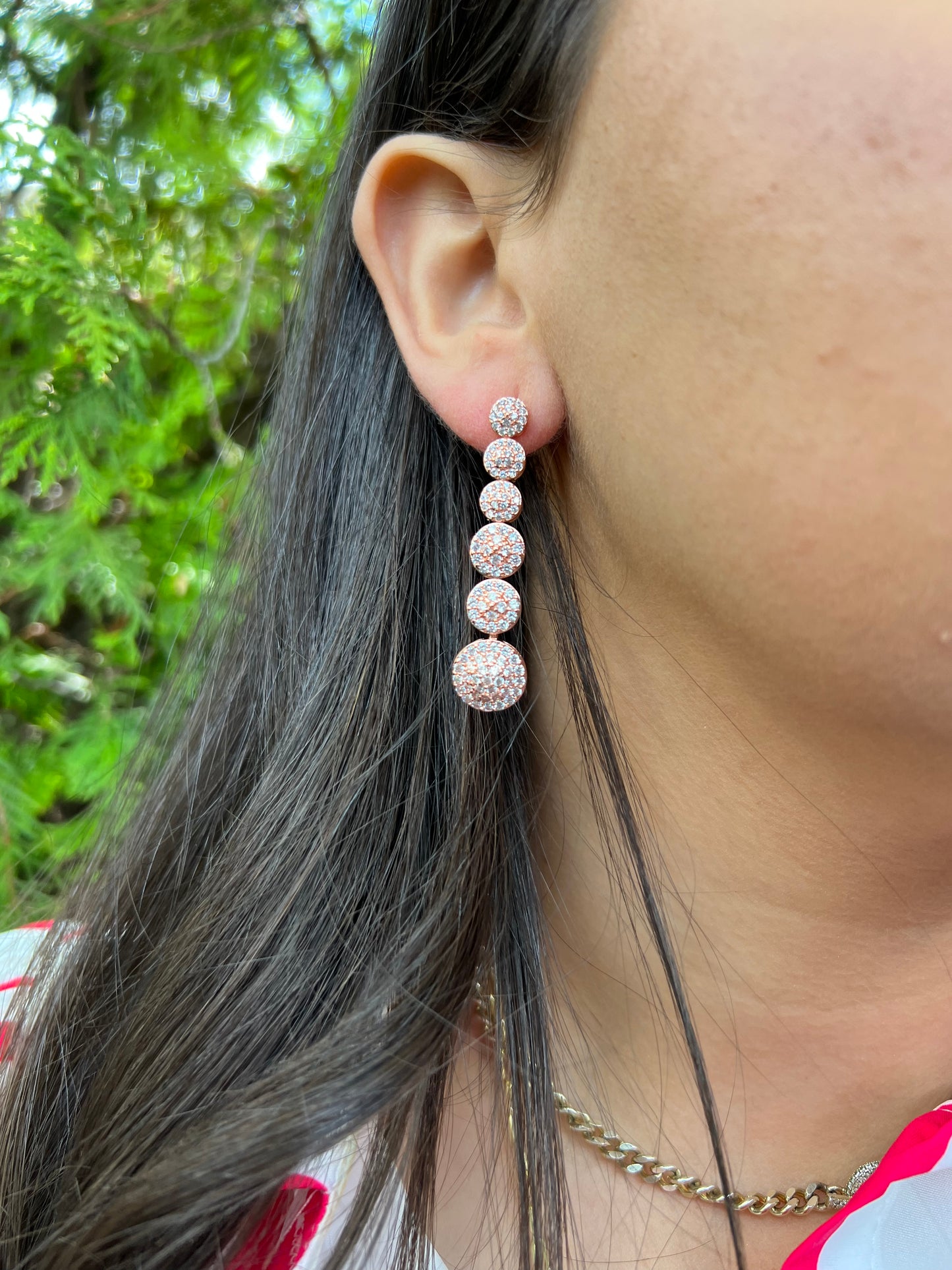 Rose gold Round Drop Earrings