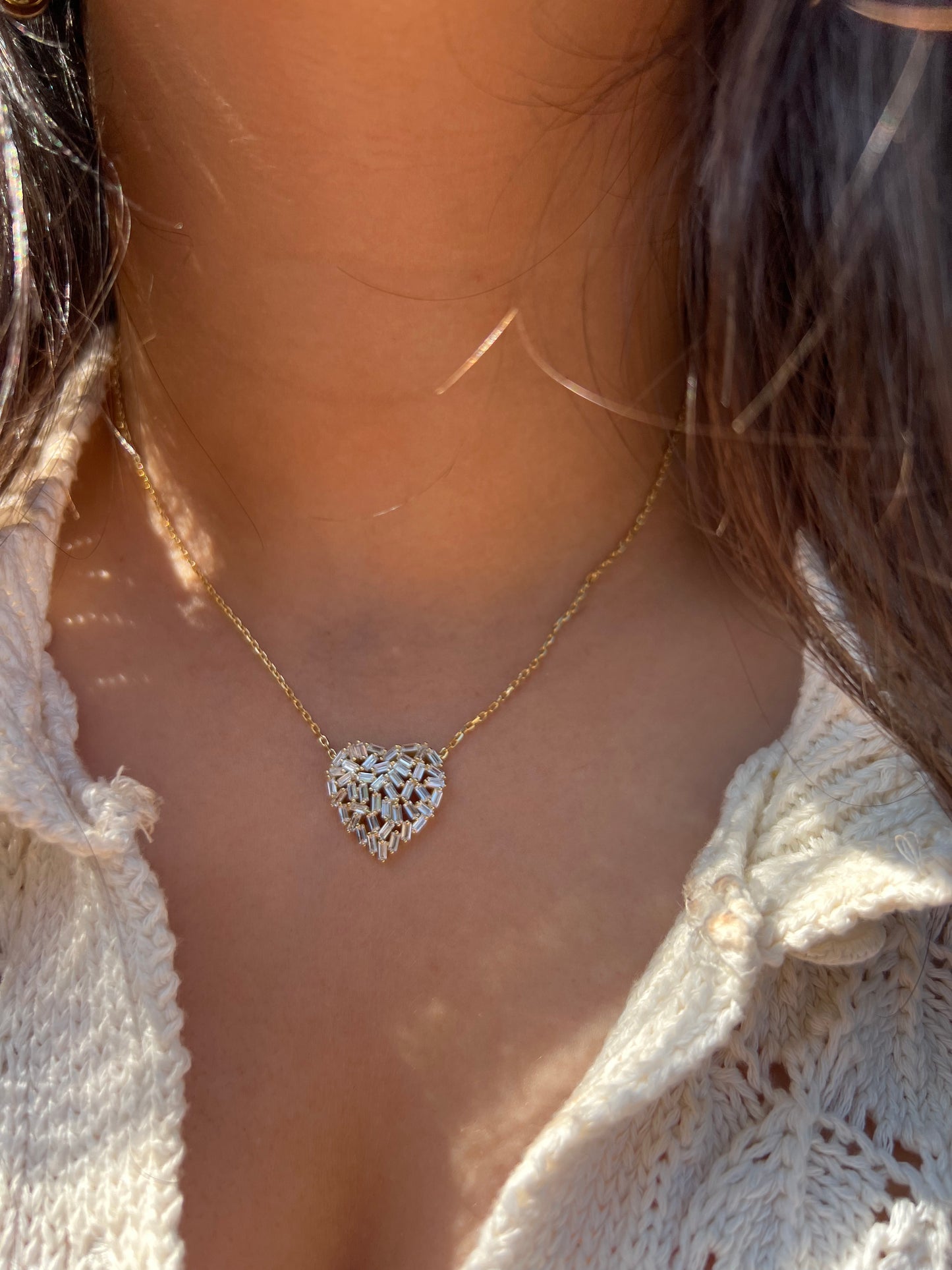 Heart Classic Baguette Necklace