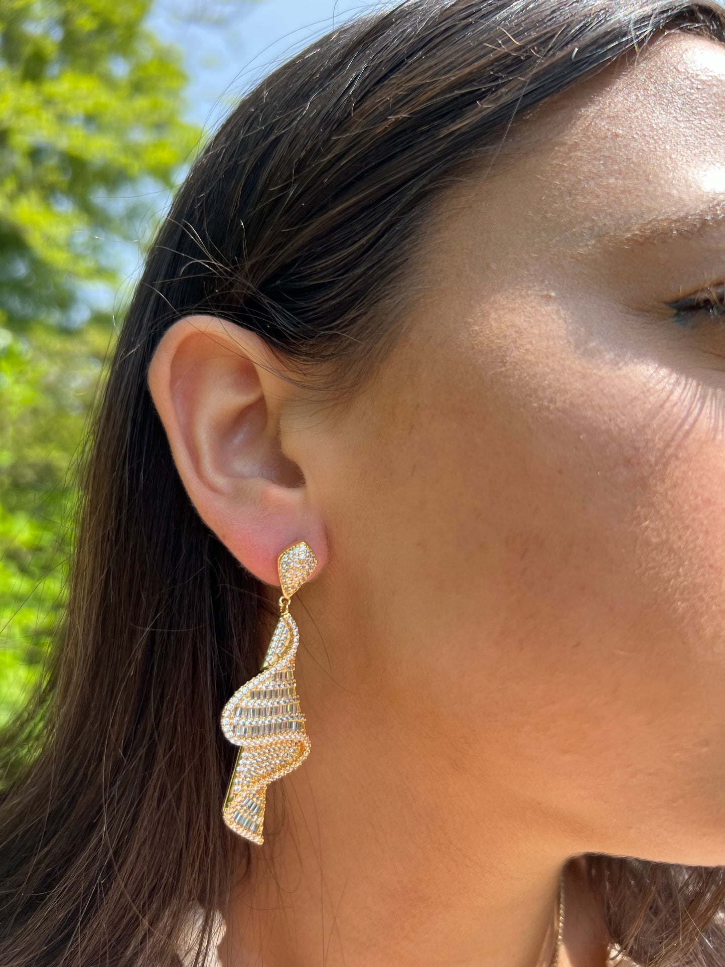 Layered hanging earrings