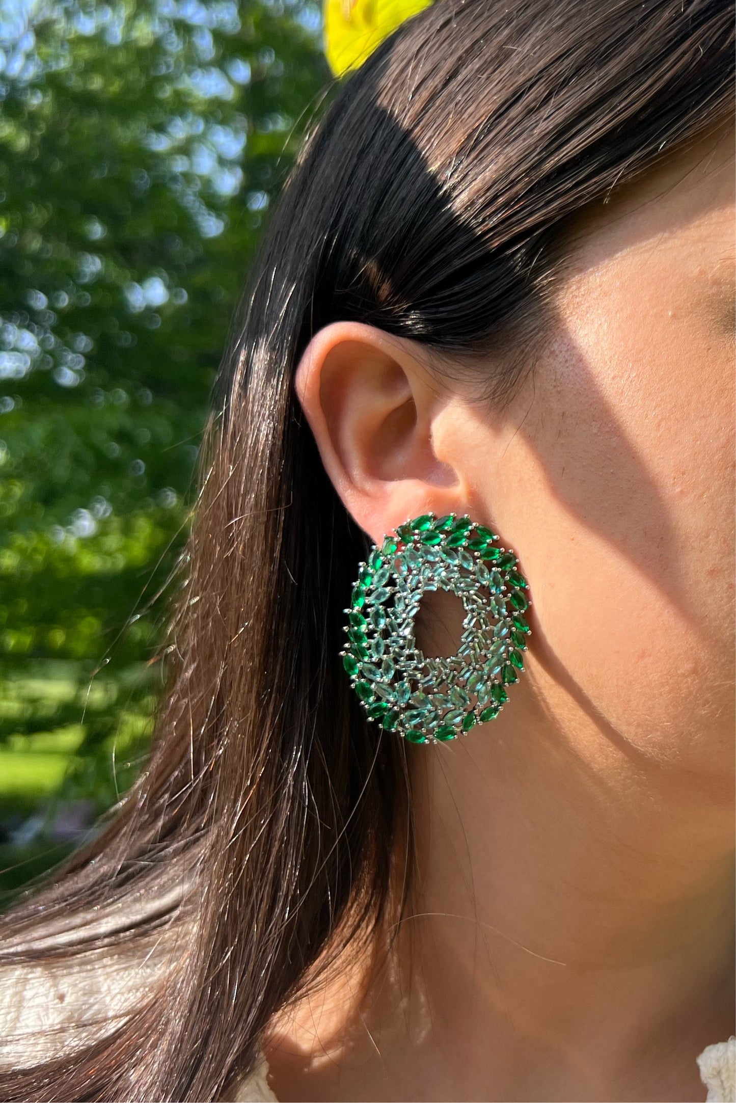 Burst of Green Earrings