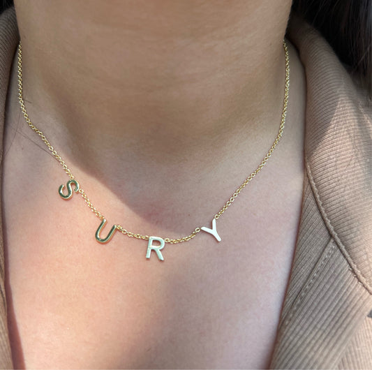 Name Necklace Customized separated letters