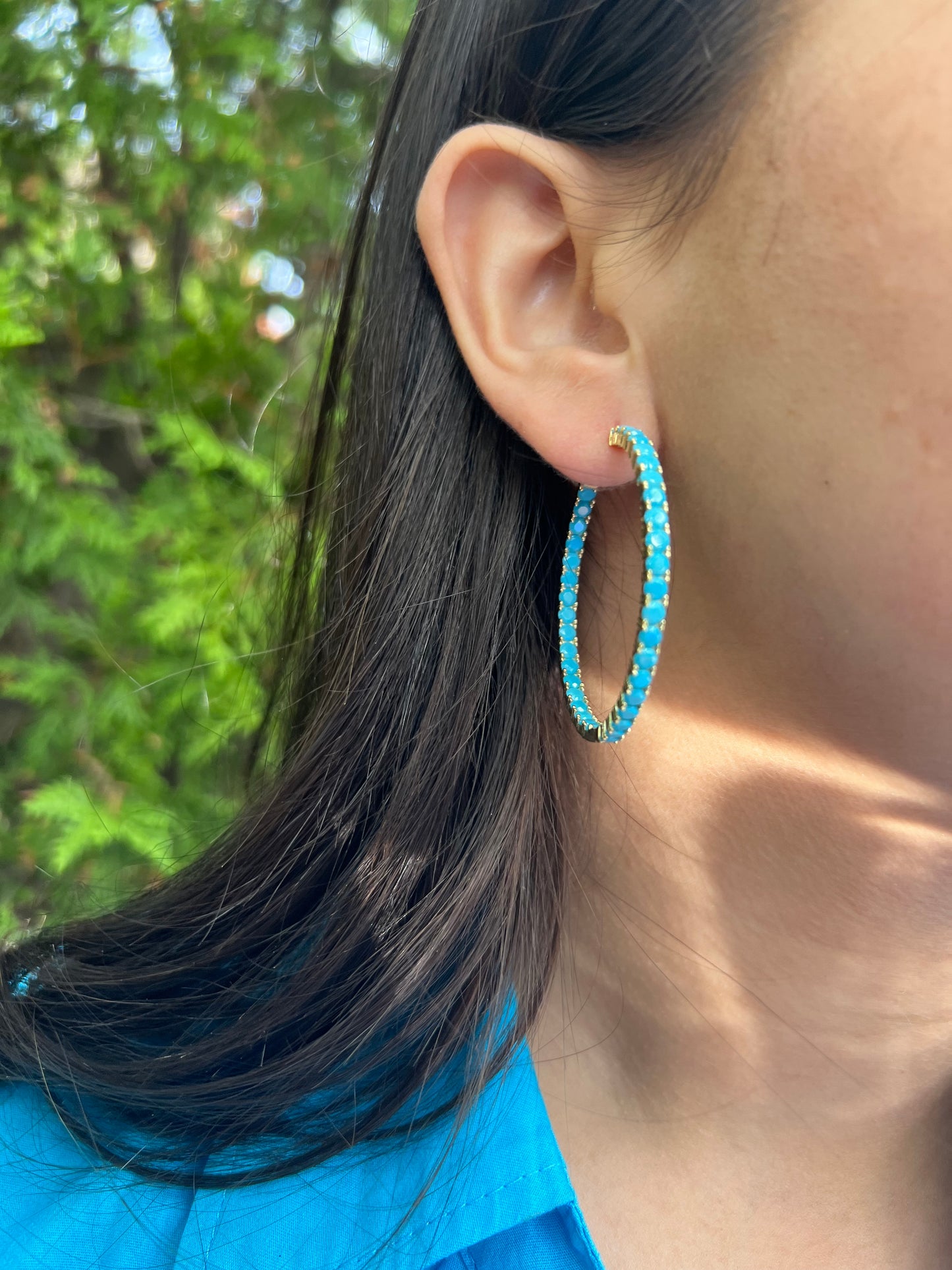 Turquoise Hoop Earrings