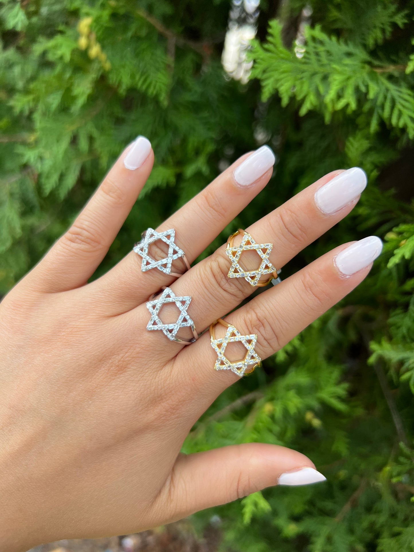 Cz Magen David Star Ring