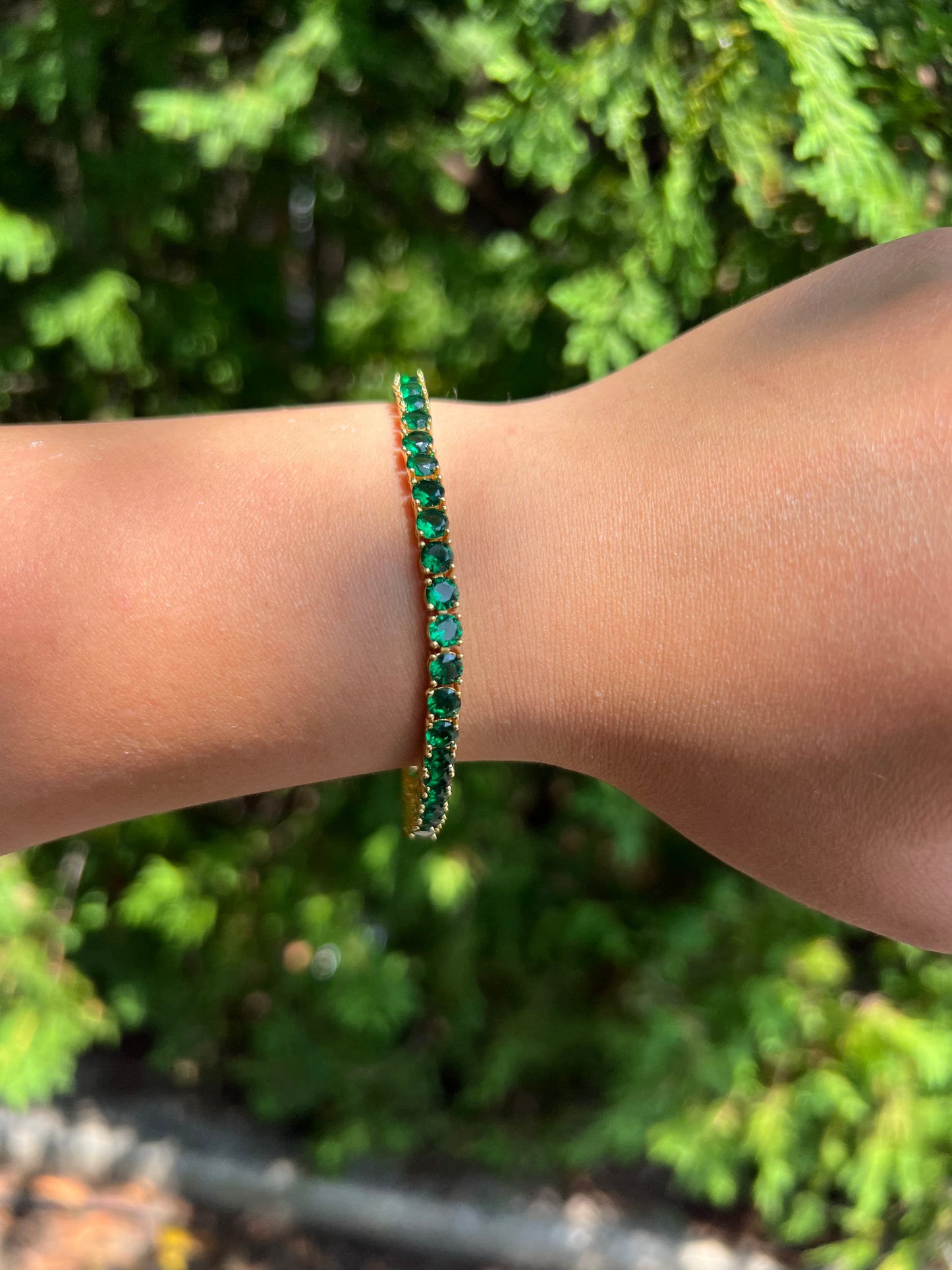 Green Tennis Bracelet