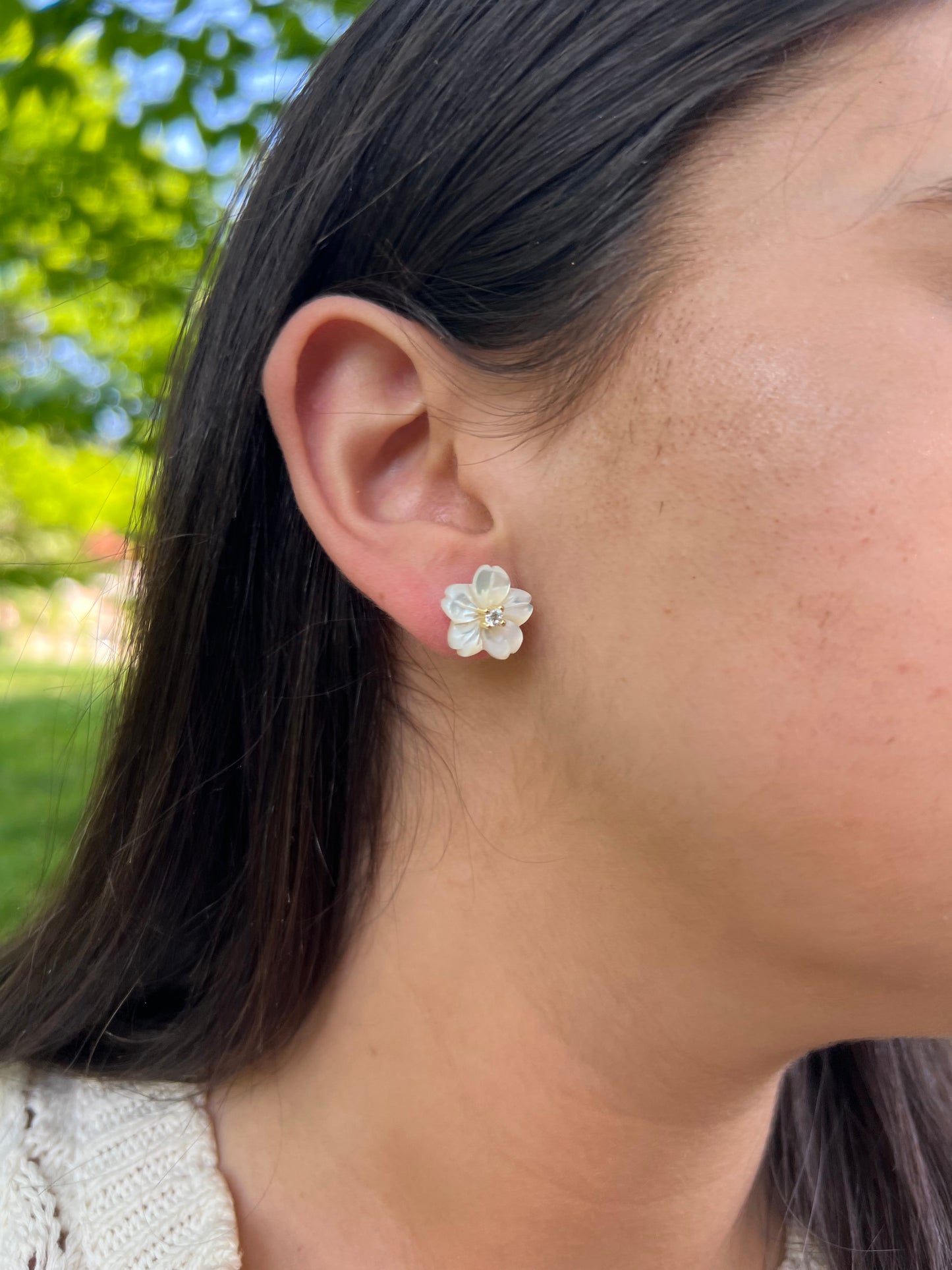 Beautiful Pearl Petal Earrings