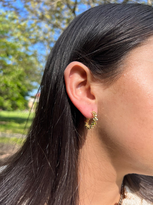 Gold Shimmering Hoops