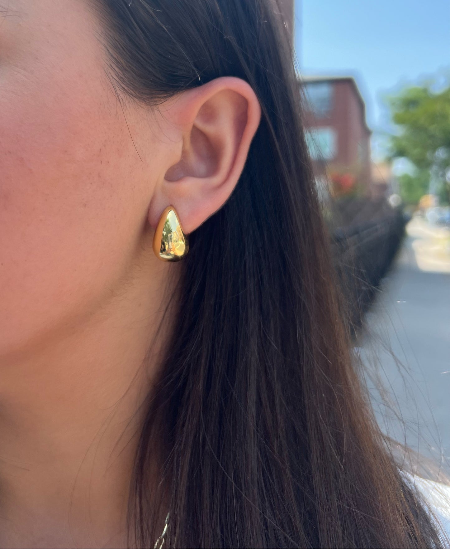 Mini Chunk Gold Earrings