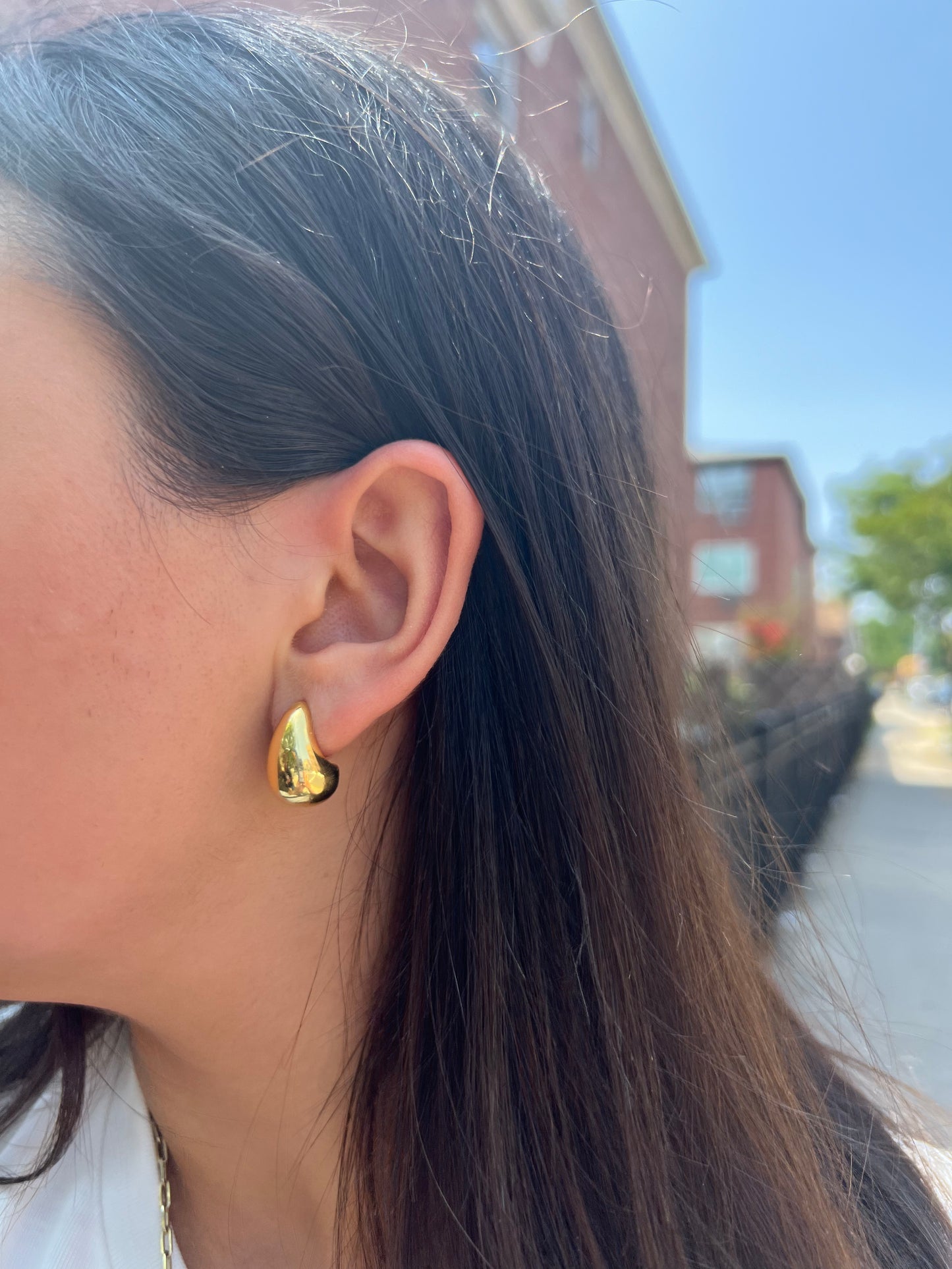 Mini Chunk Gold Earrings