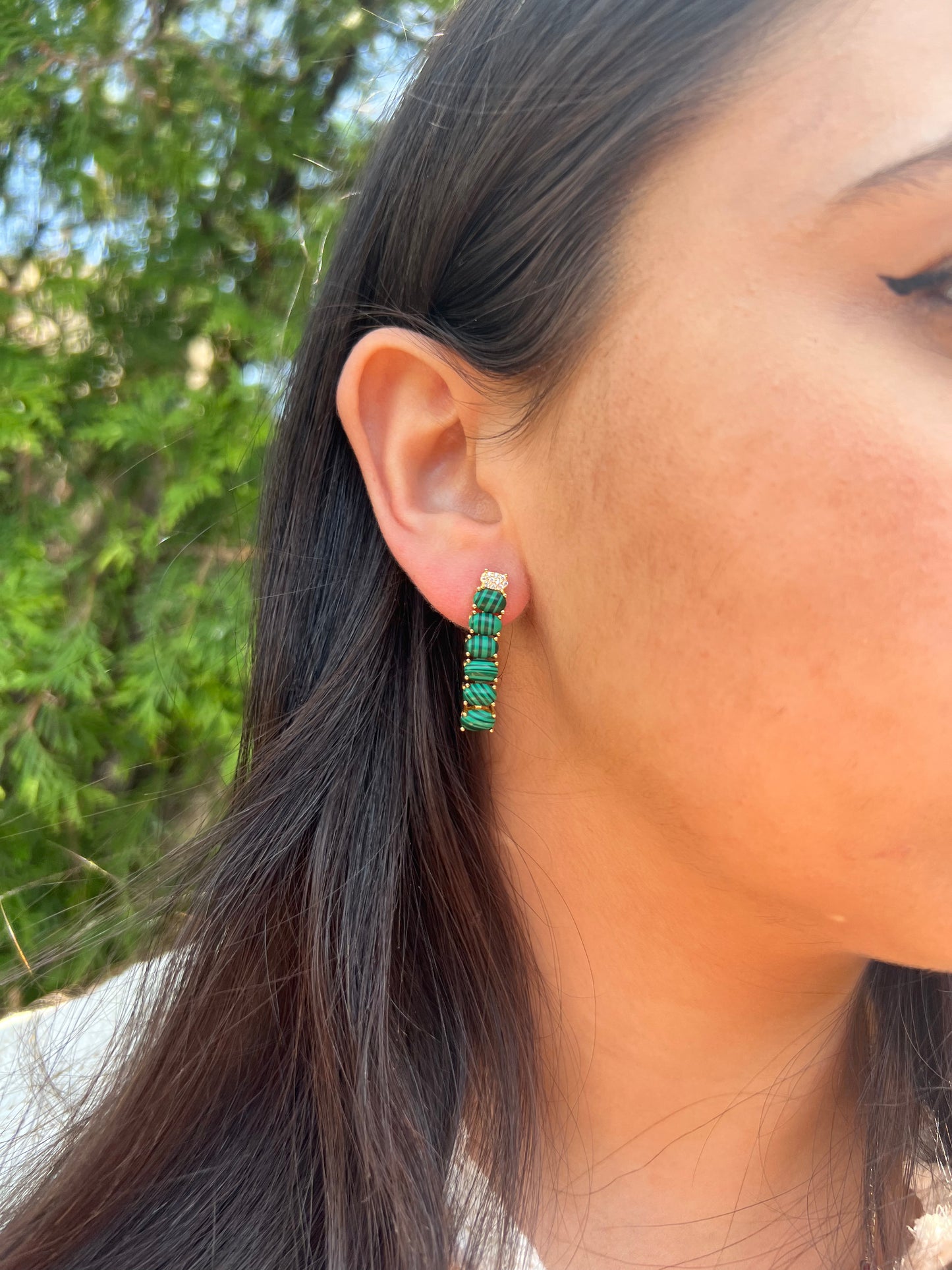 Green Drop Earrings