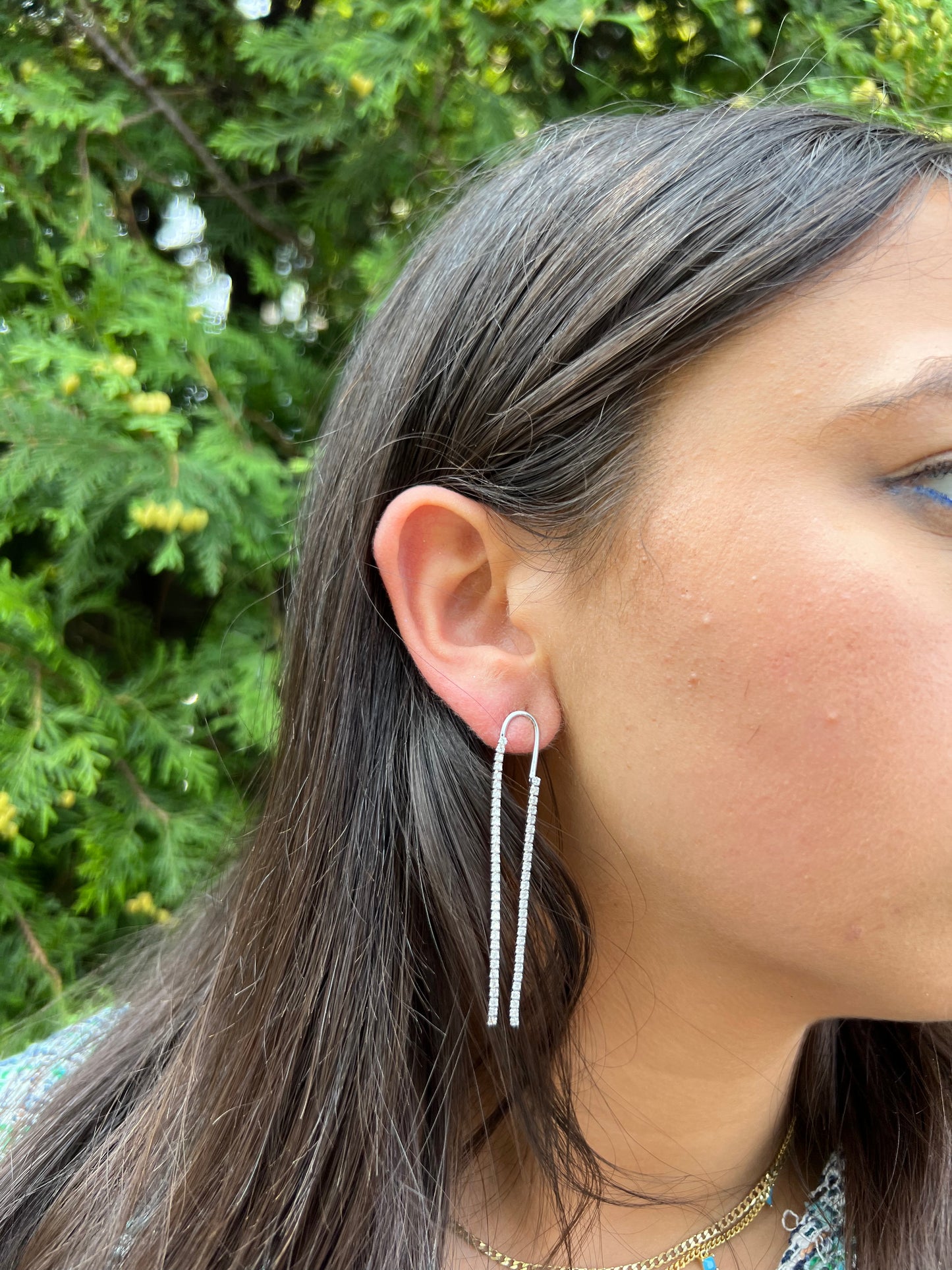 Layered Tennis Earrings