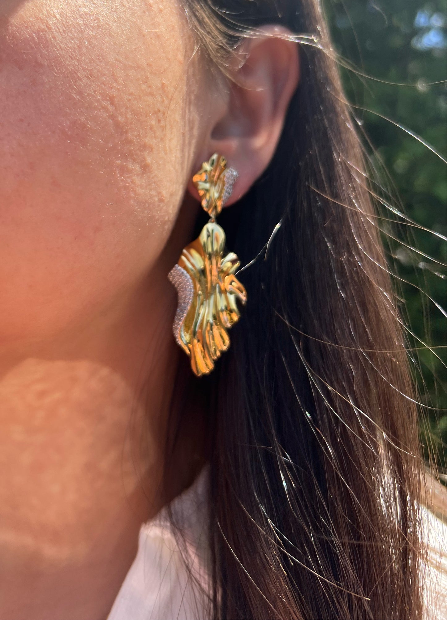 Gold Twisted Earrings