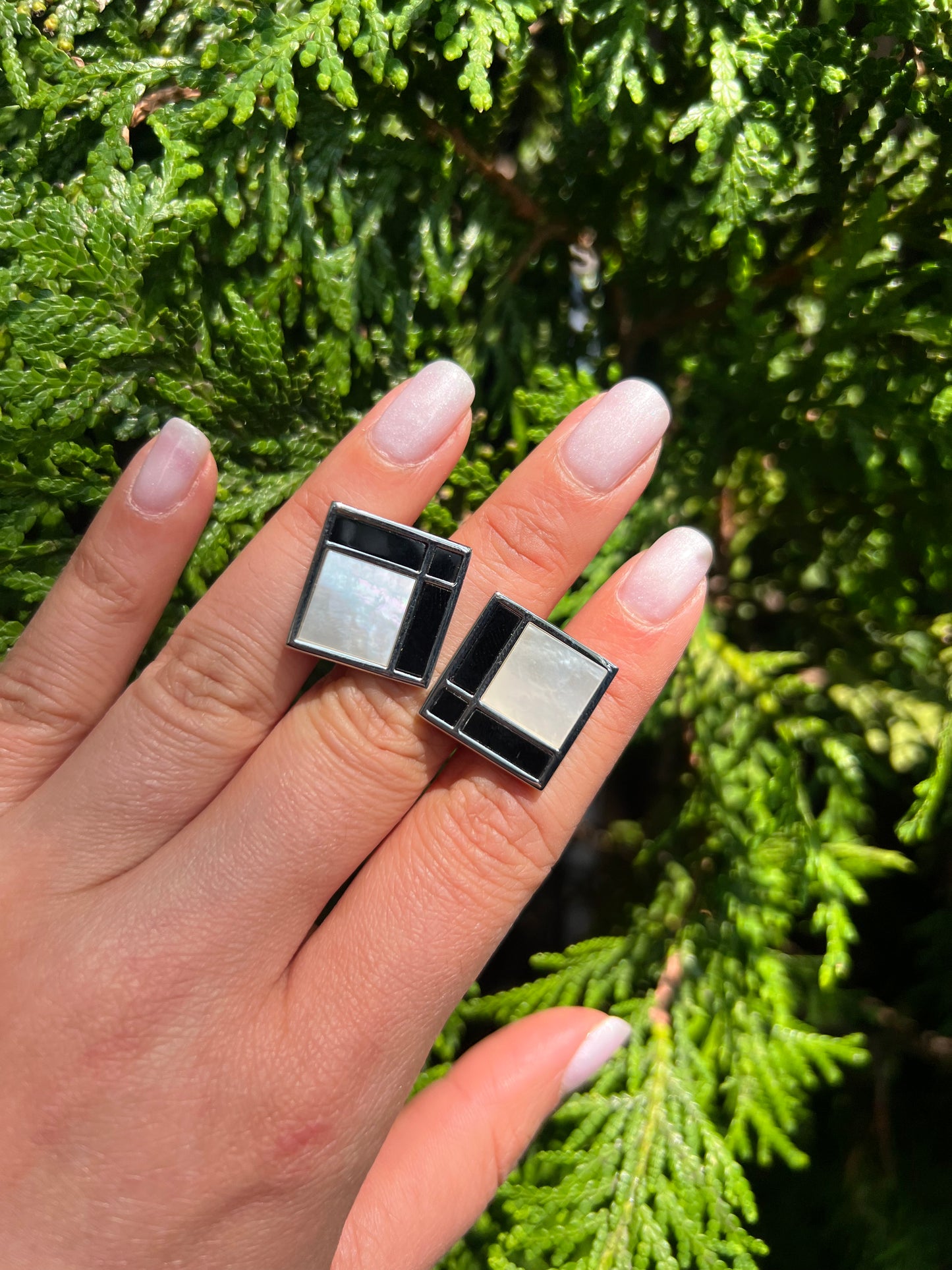 Black Onyx X mother of pearl Cufflinks