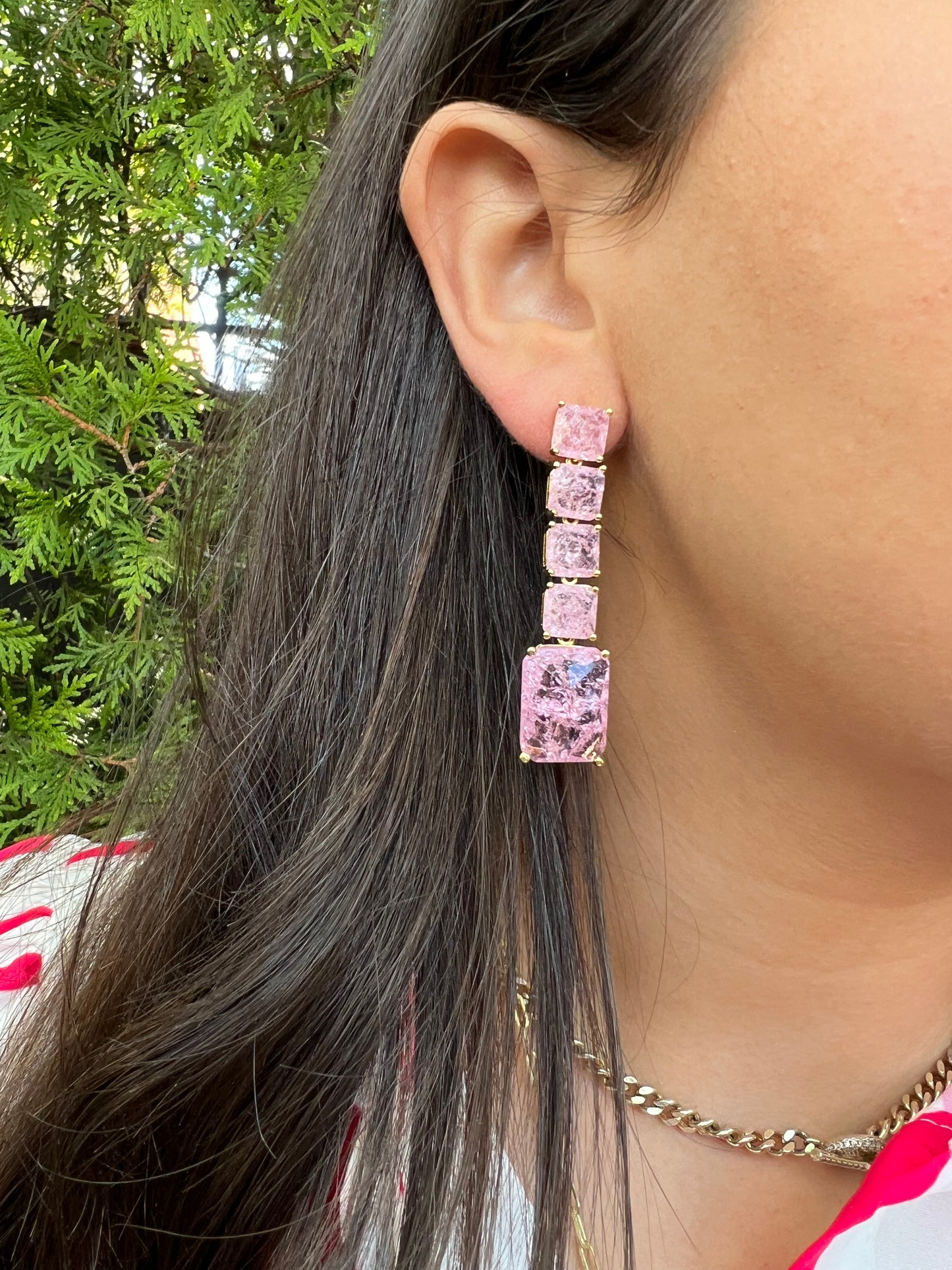 Cubed Pink Earrings