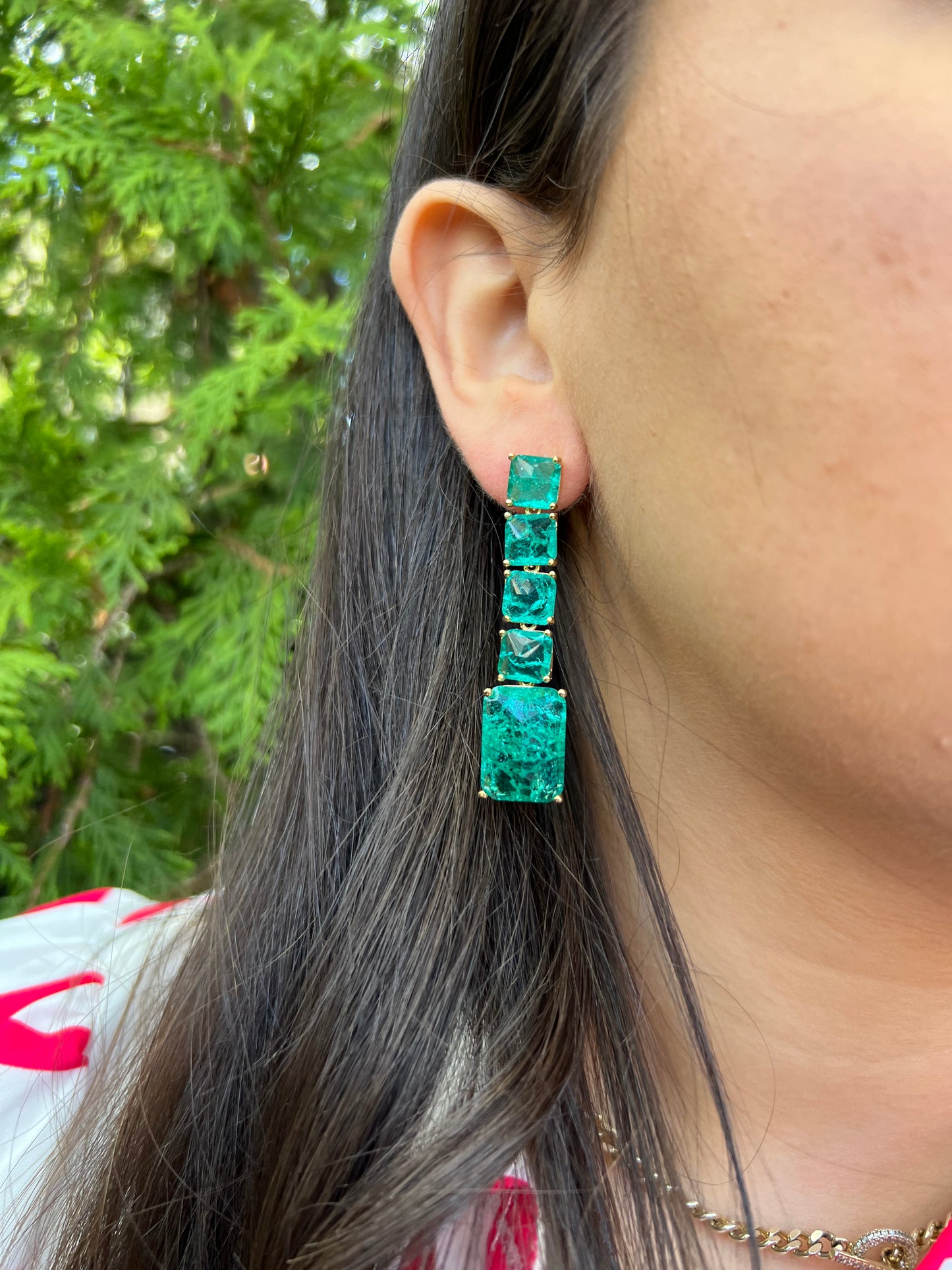 Cubed Blue/Green Earrings