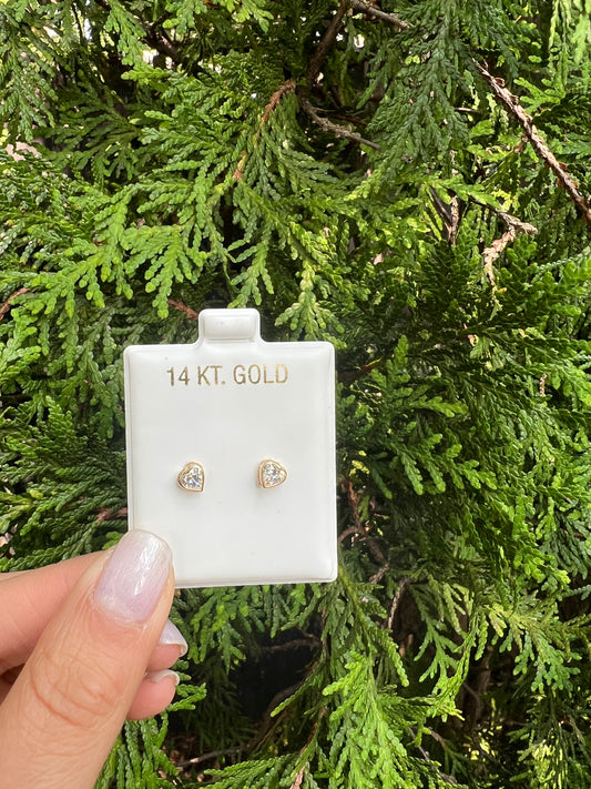 14KT mini Heart Earrings