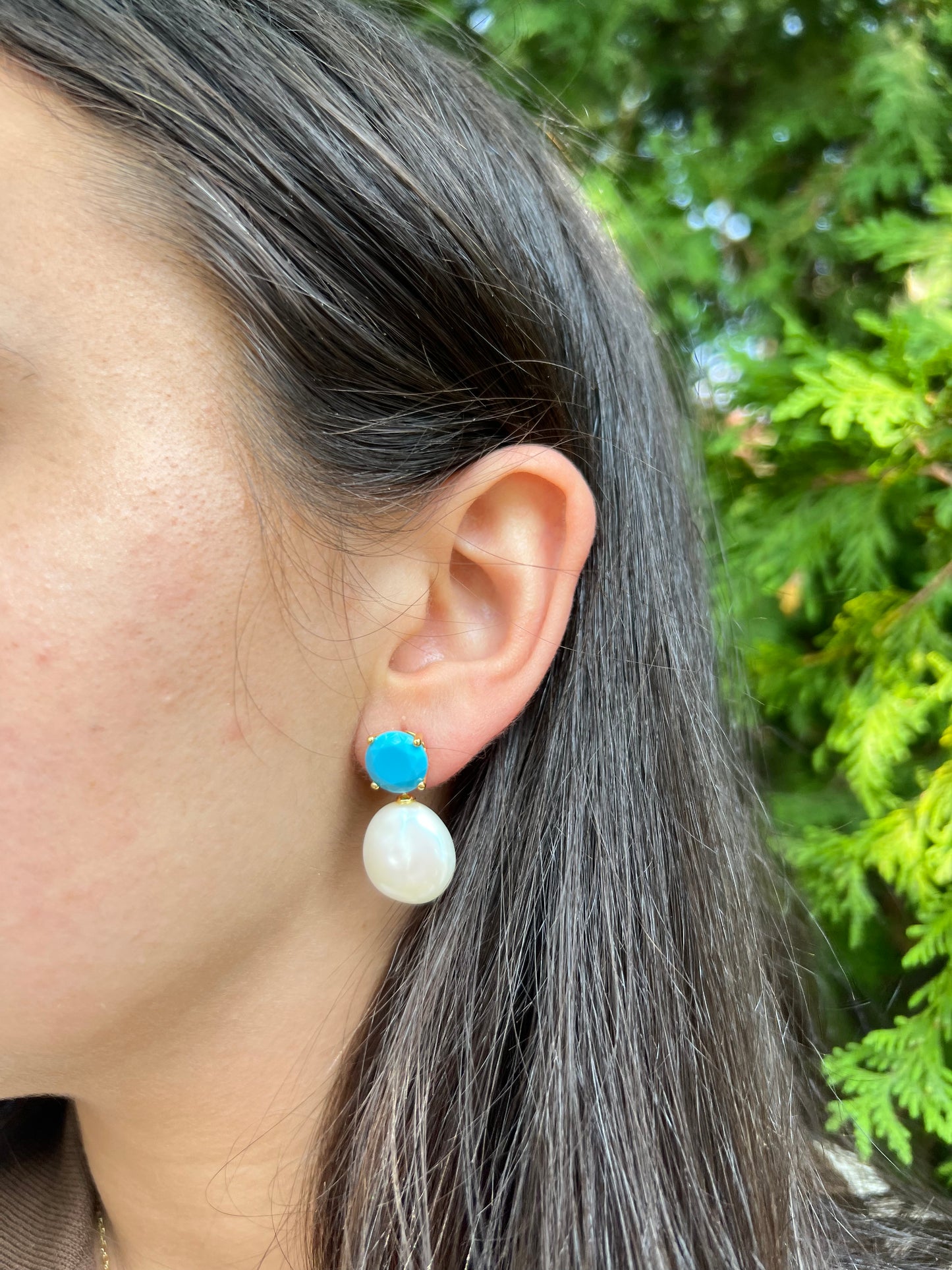 Pearl X Turquoise Earrings