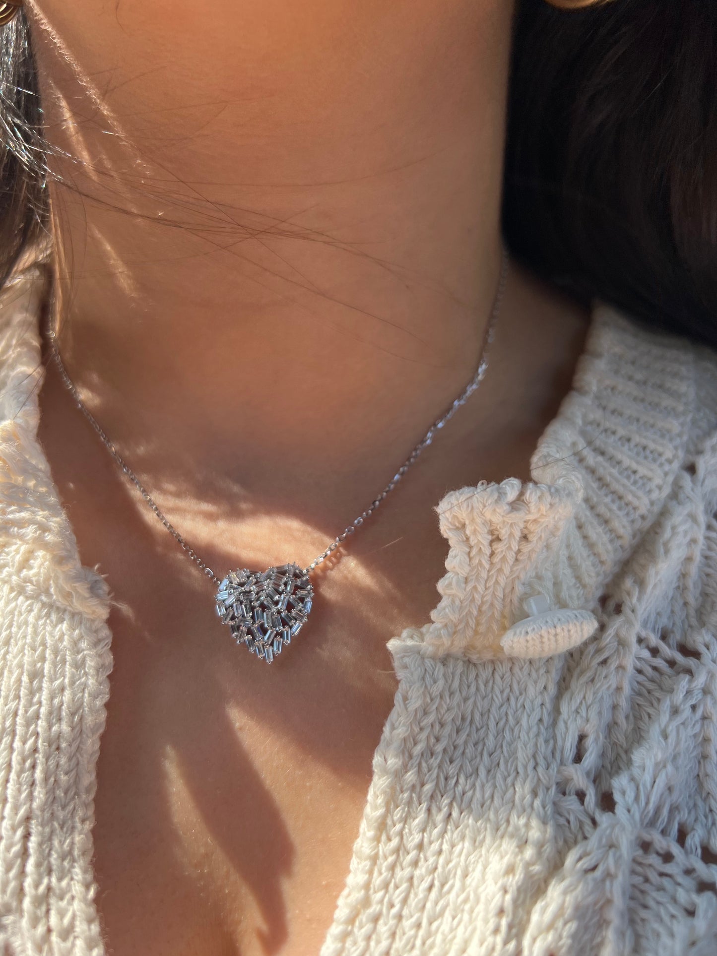 Heart Classic Baguette Necklace