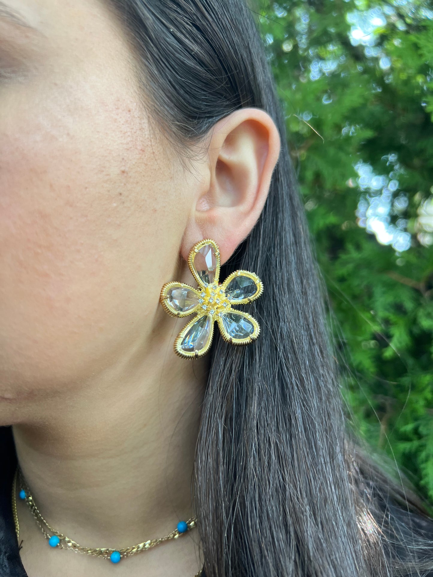 Flower X Gold Earrings