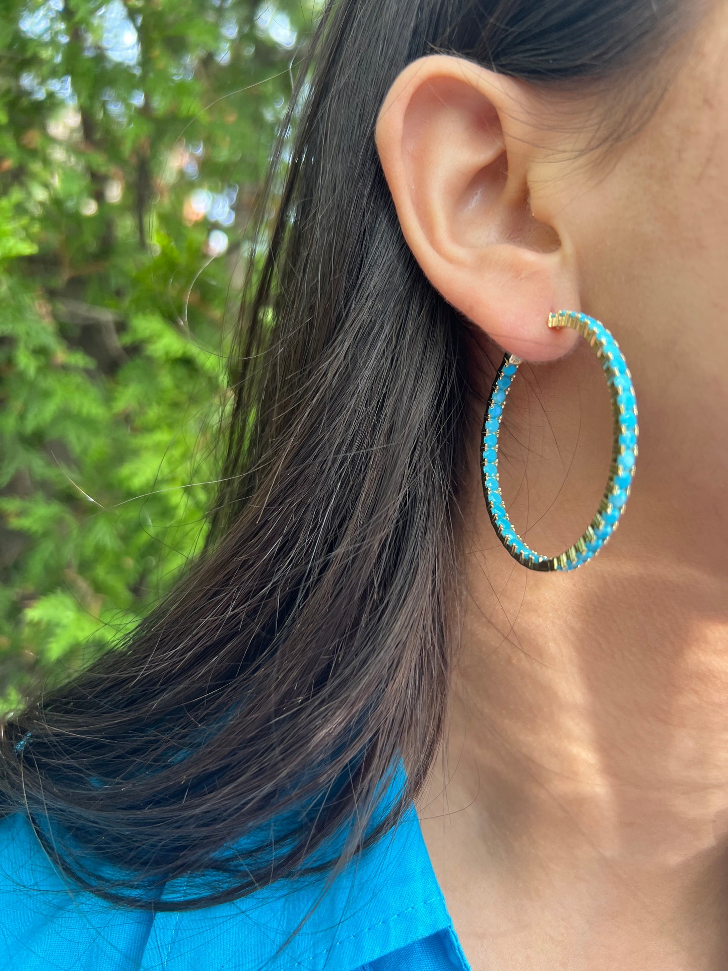 Turquoise Hoop Earrings