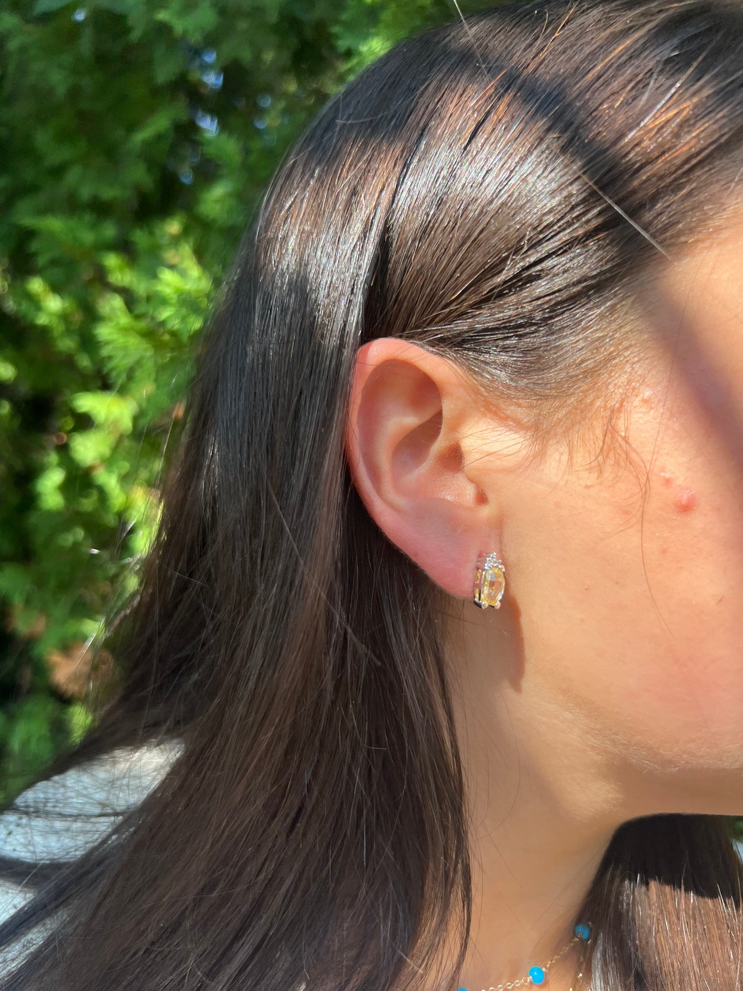 Oval Yellow Topaz Earrings