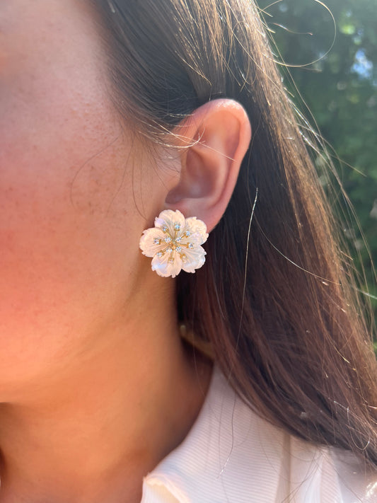 Mother of Pearl X Flower Earrings