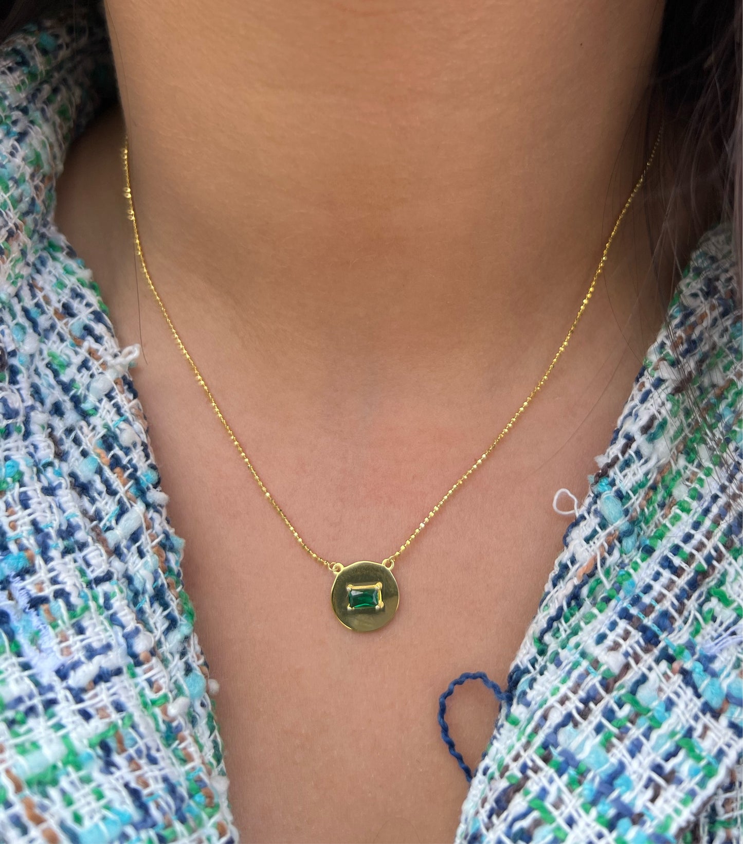 Green Coin Necklace