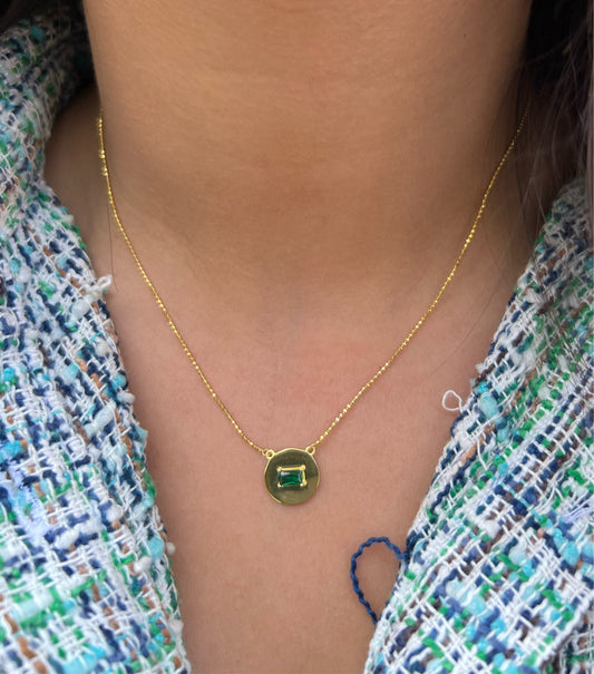 Green Coin Necklace