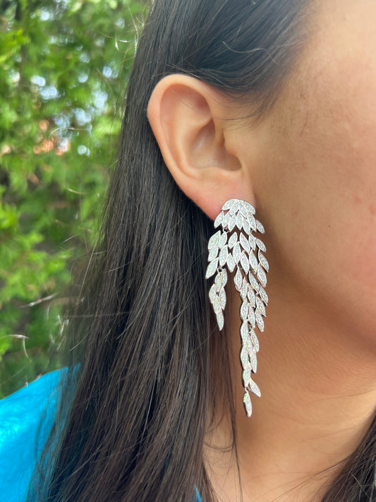 Feathered Silver Earrings