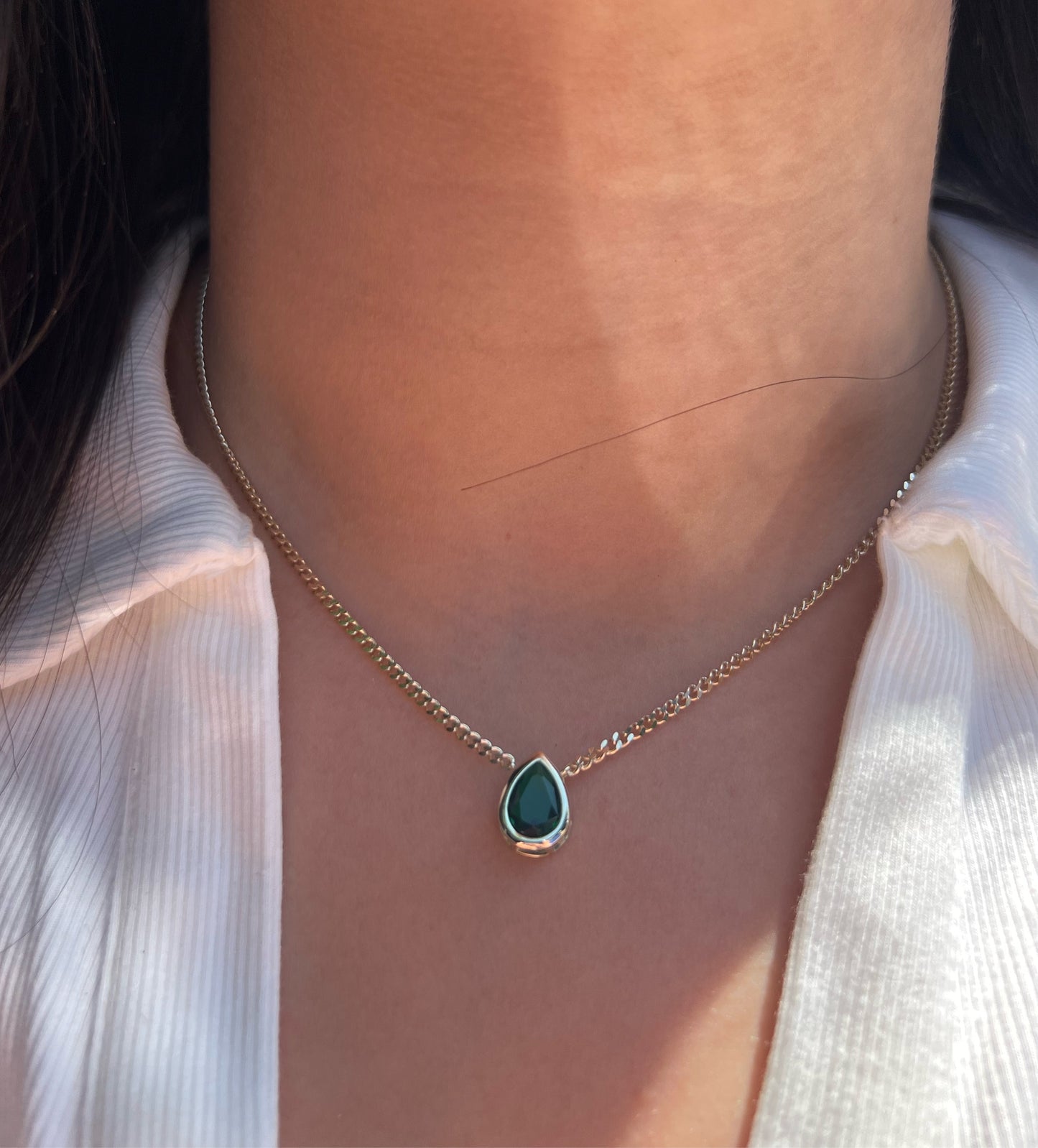 Tear drop Stone necklace