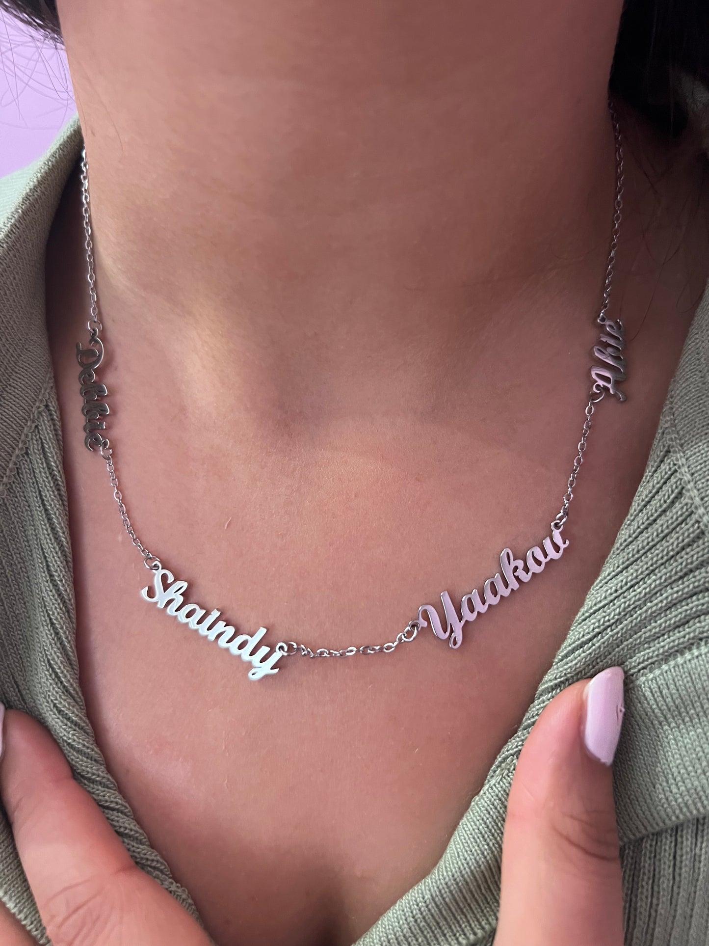 Classicjewlz Silver Children name necklace