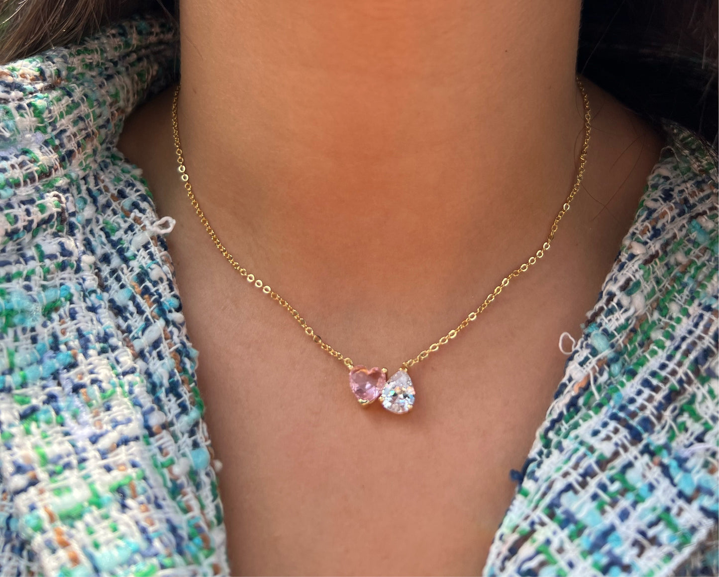 Pink Heart x Pear Necklace