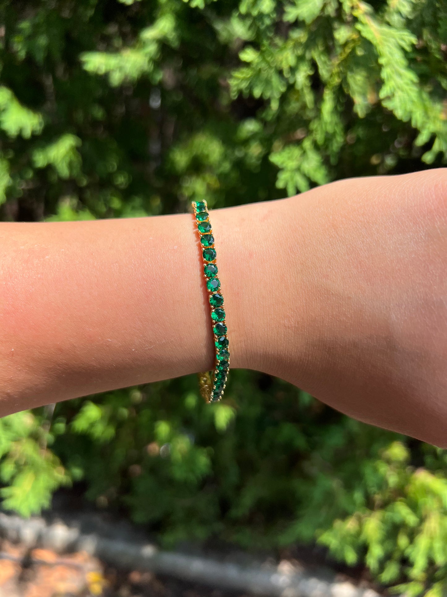 Green Tennis Bracelet