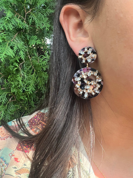 Purple Marbleized Earrings