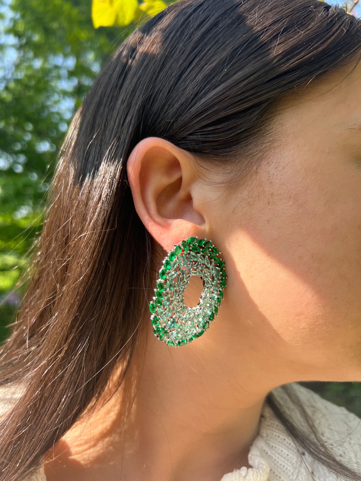 Burst of Green Earrings