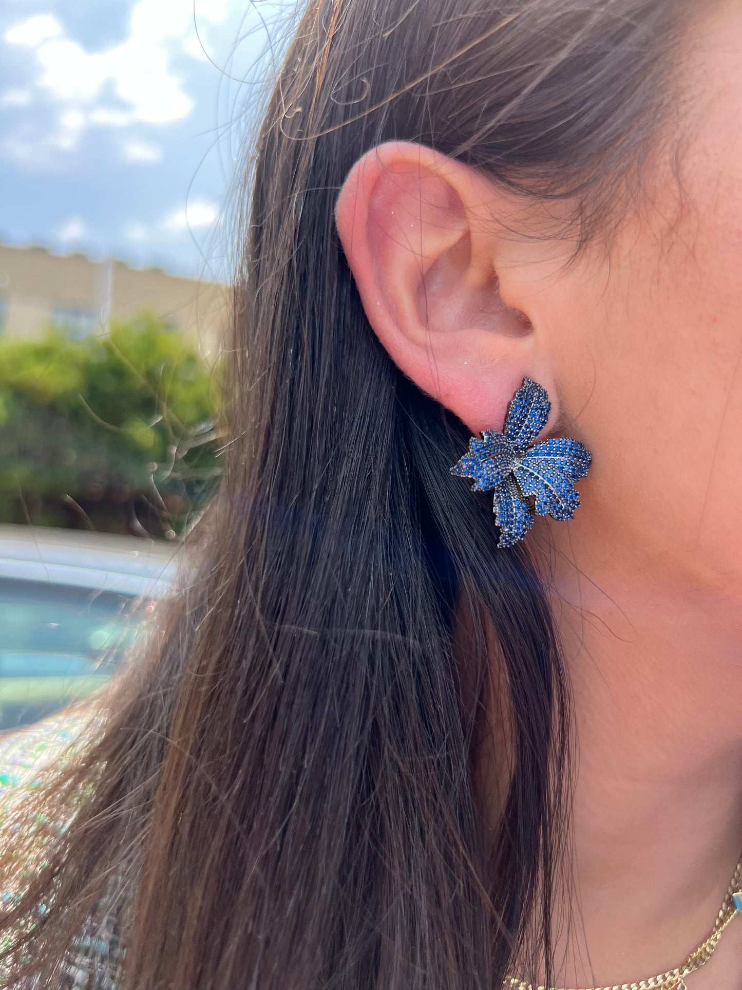 Blue Elegance of the Garden Earrings