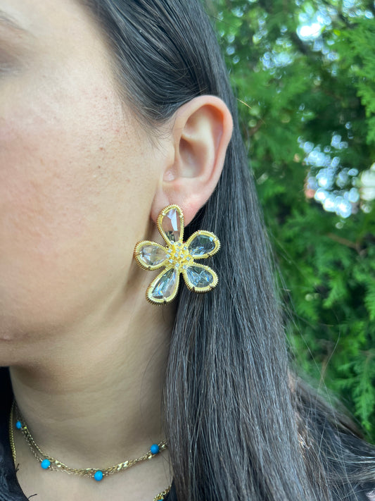 Flower X Gold Earrings