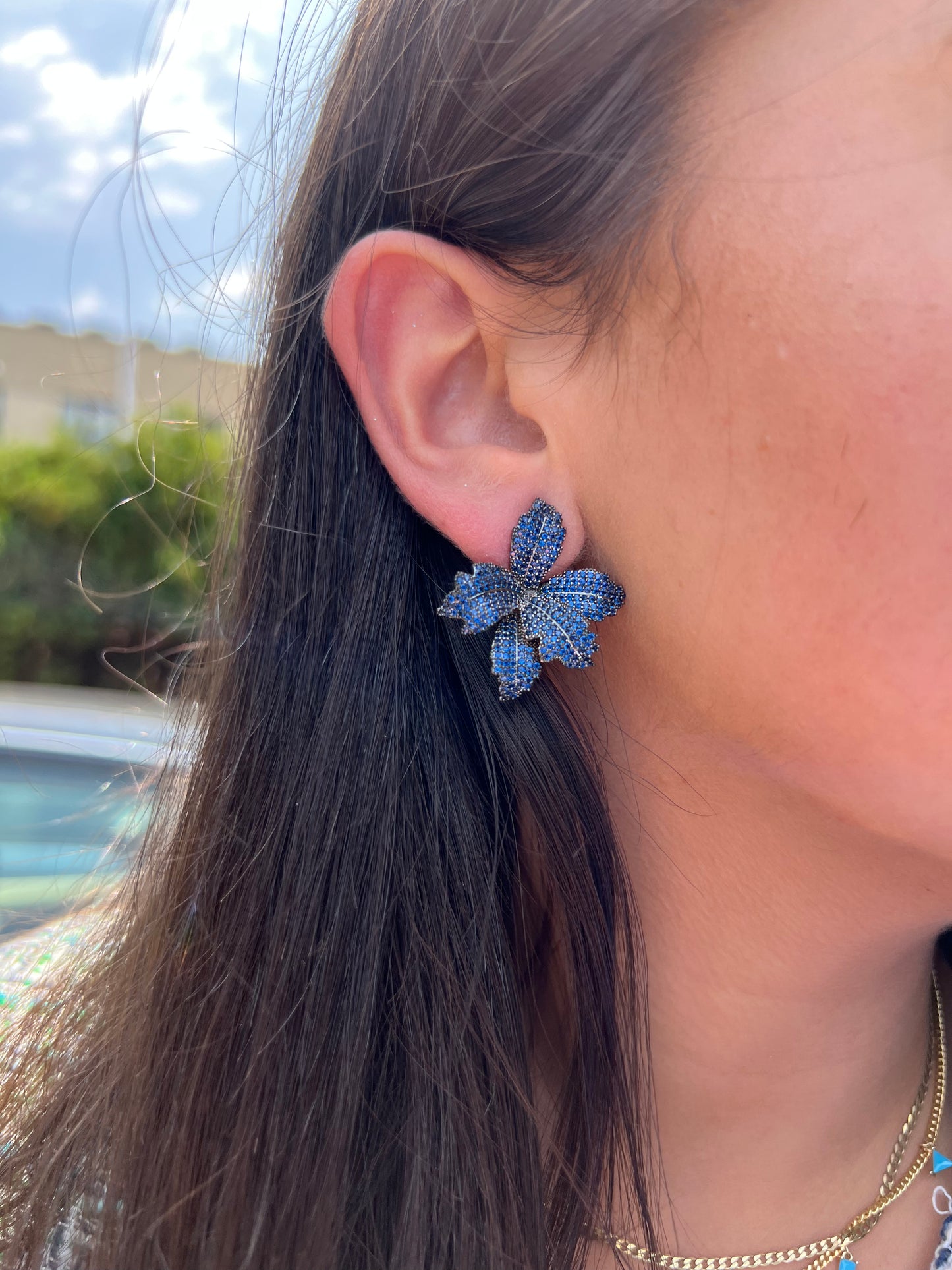 Blue Elegance of the Garden Earrings