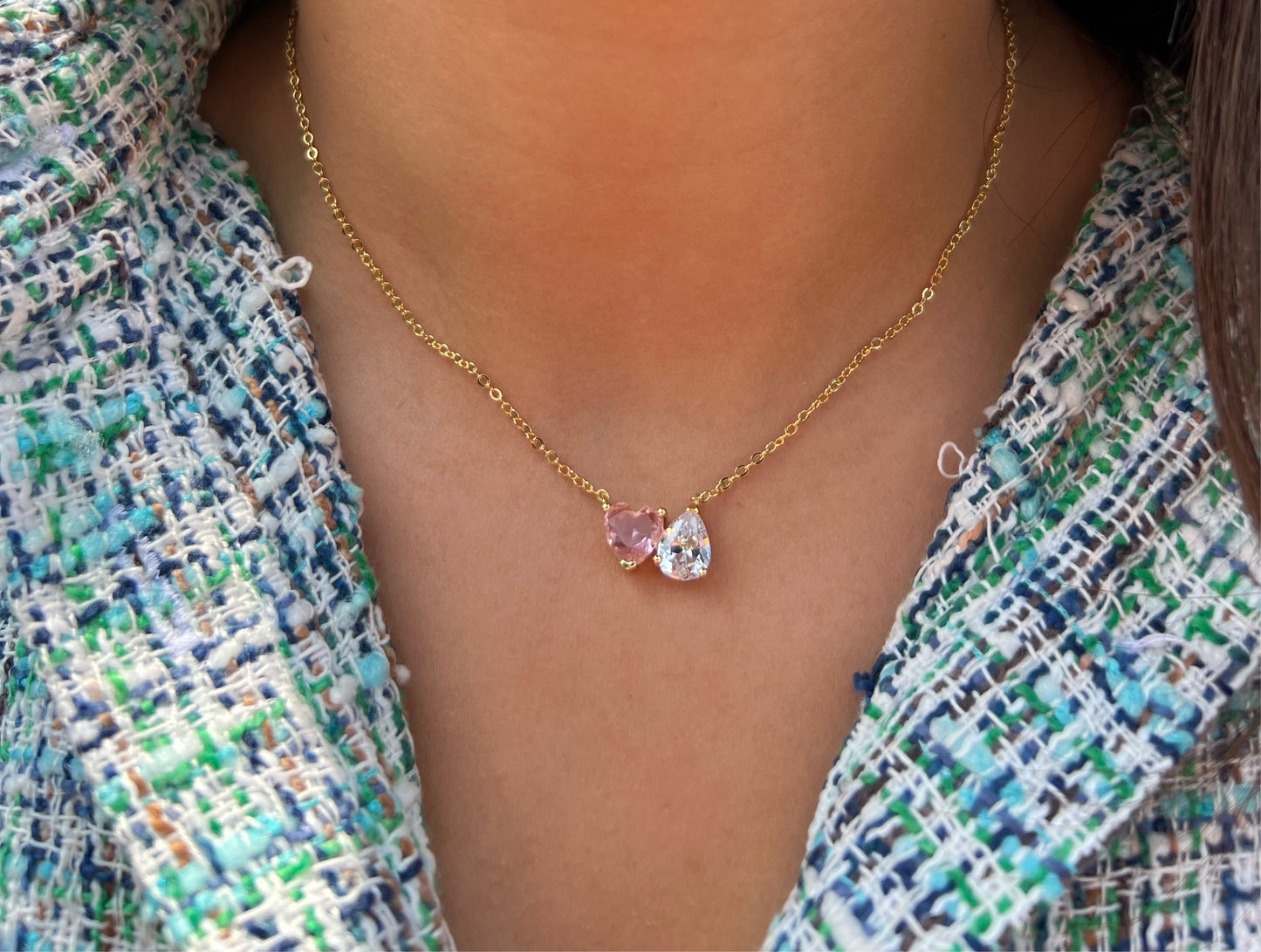 Pink Heart x Pear Necklace