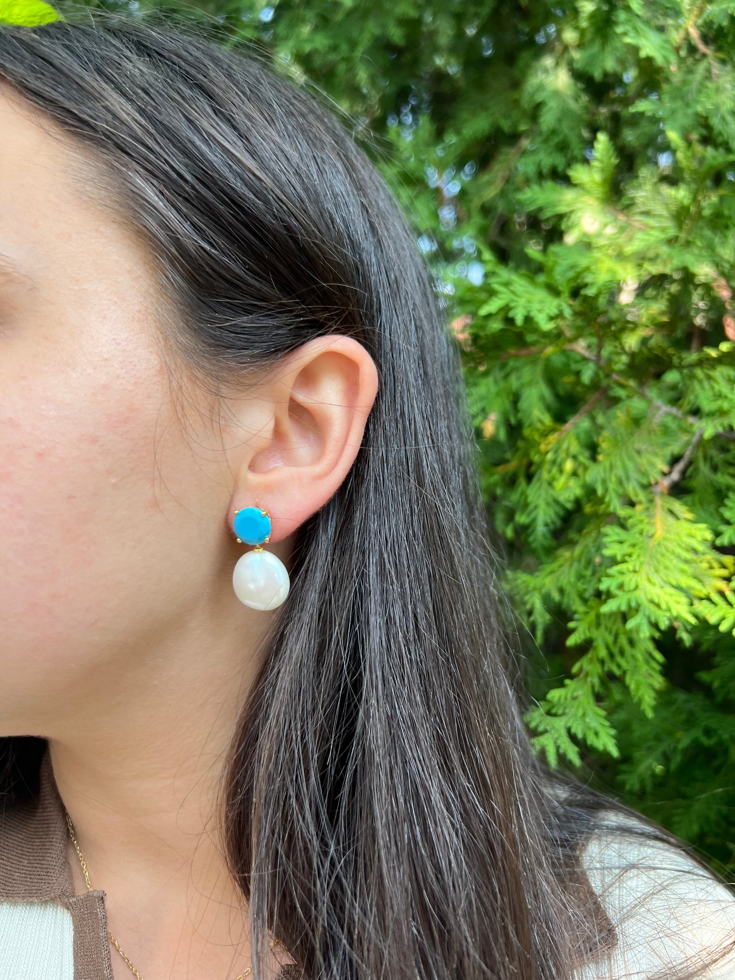 Pearl X Turquoise Earrings