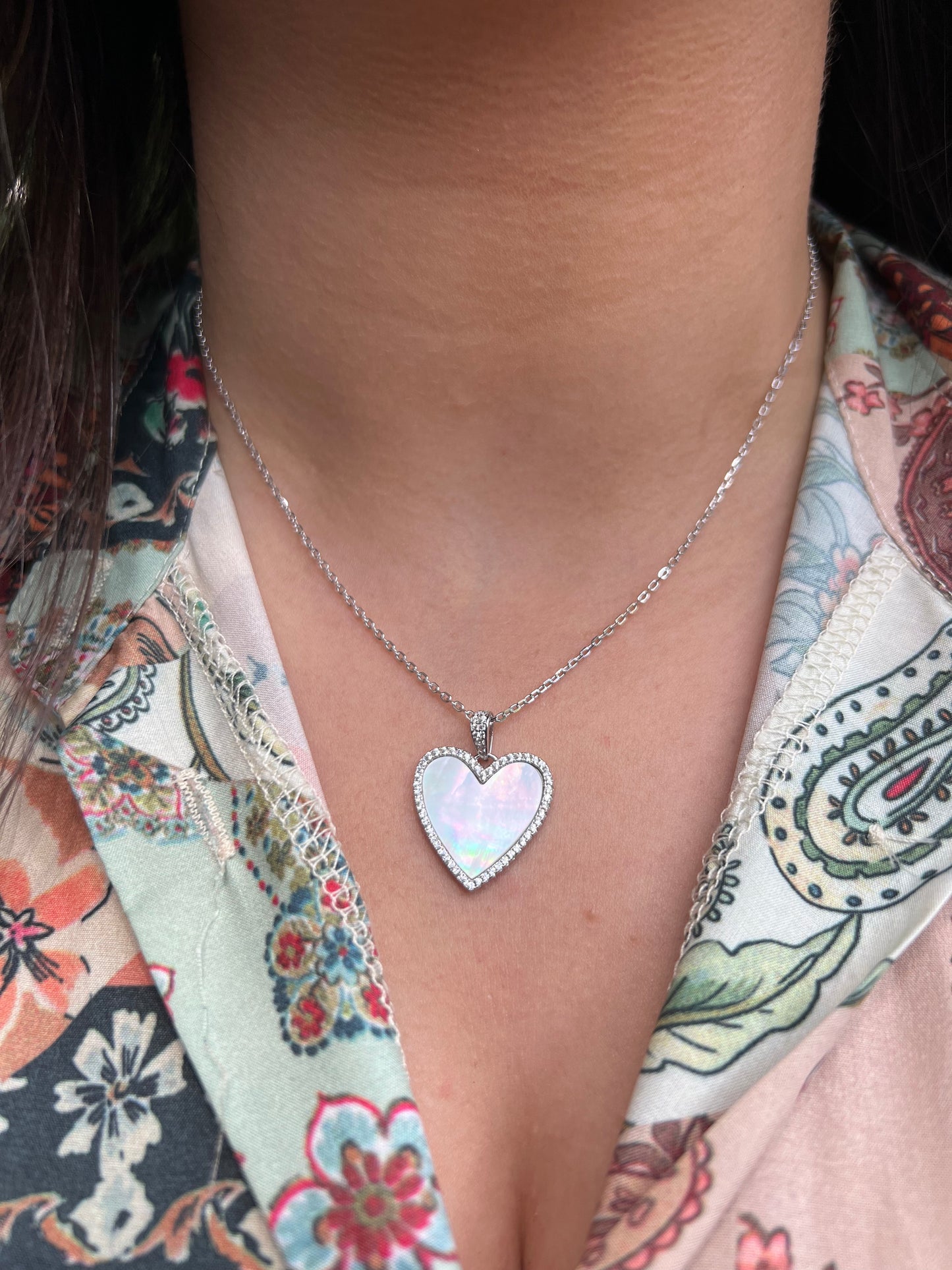 Mother of Pearl Heart Necklace