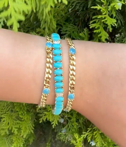 Oval x Modern Turquoise Bracelet