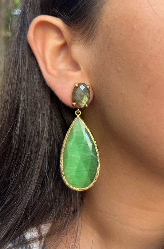 Green Stoned Earring