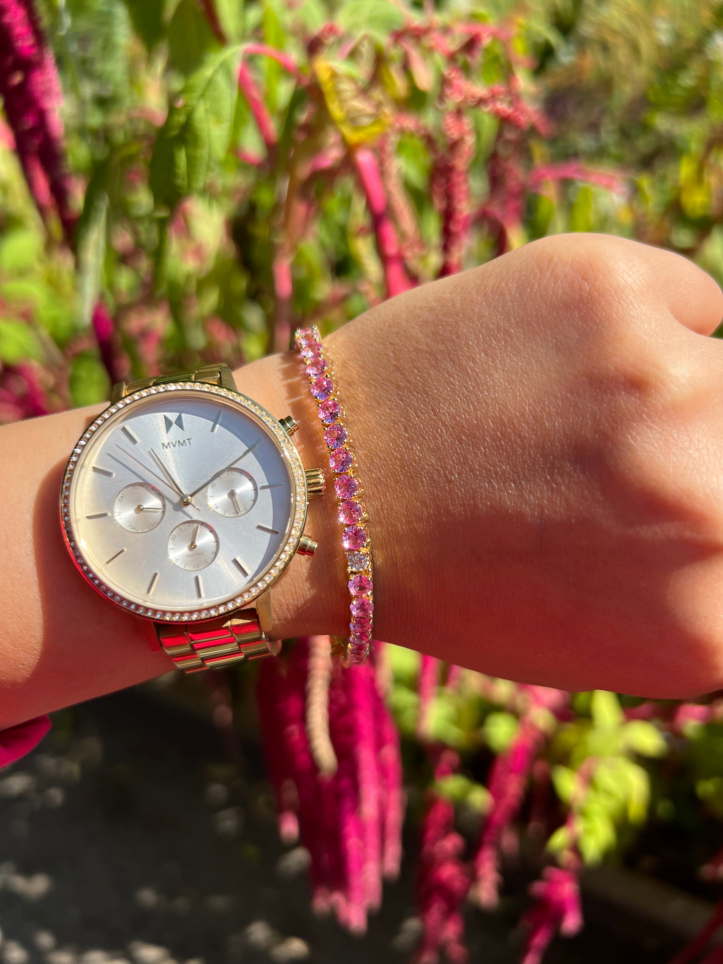 Pink Sapphire Tennis Bracelet